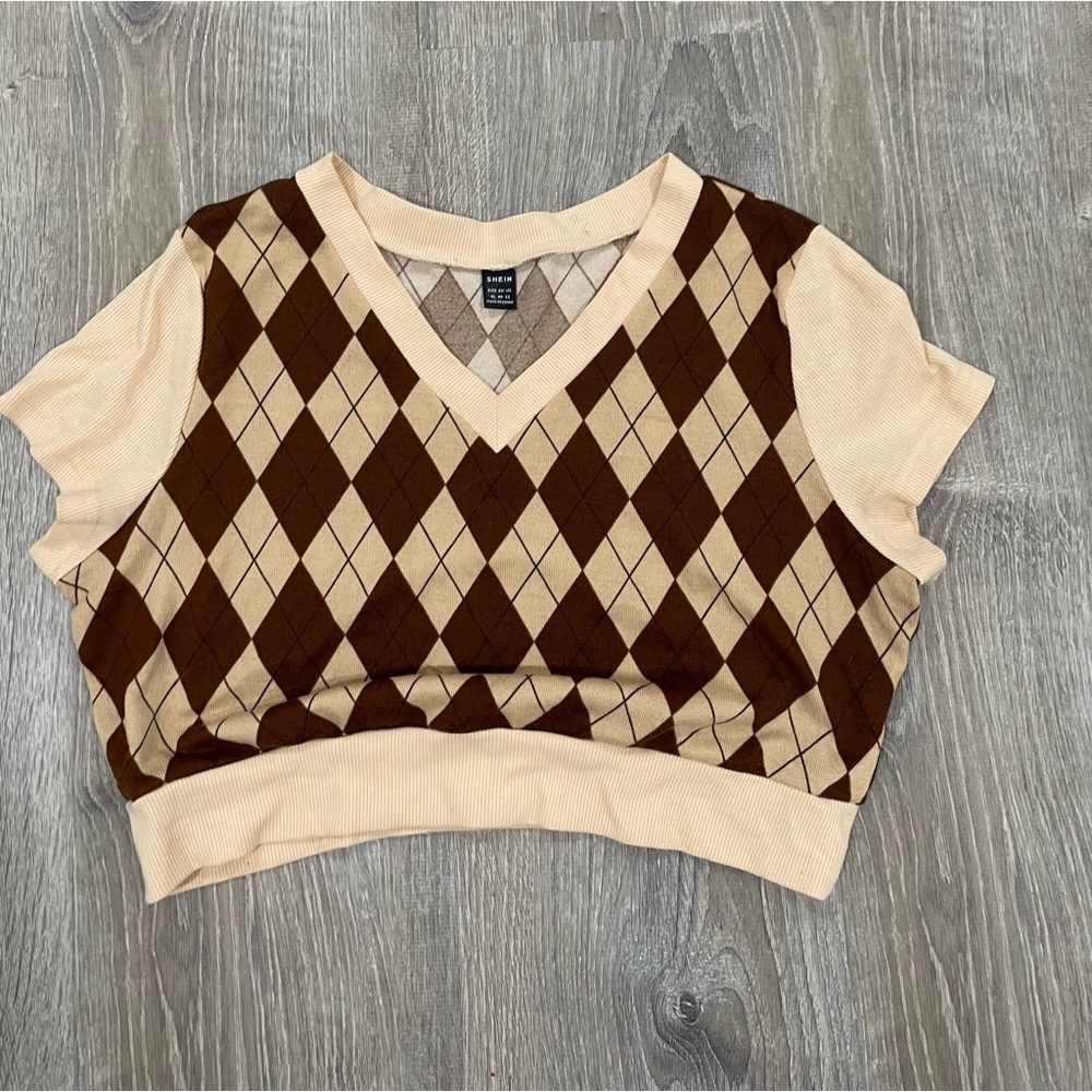 Argyle Print Tee